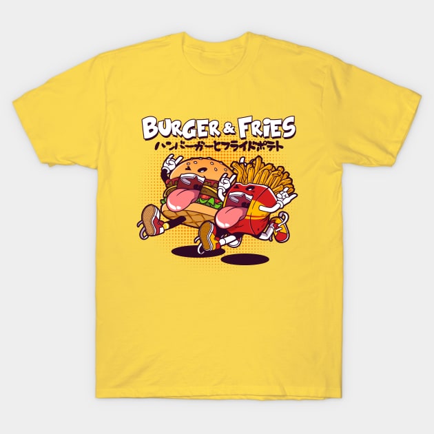 Burger & Fries T-Shirt by mankeeboi